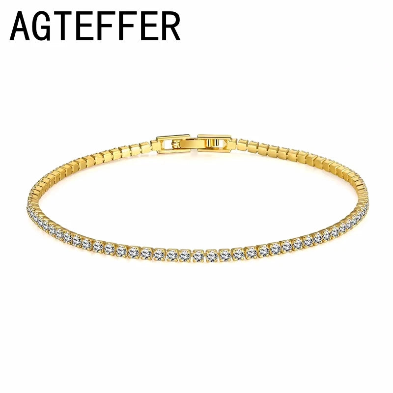 Luxury Sterling Silver Tennis Bracelet – CZ Crystal Elegance