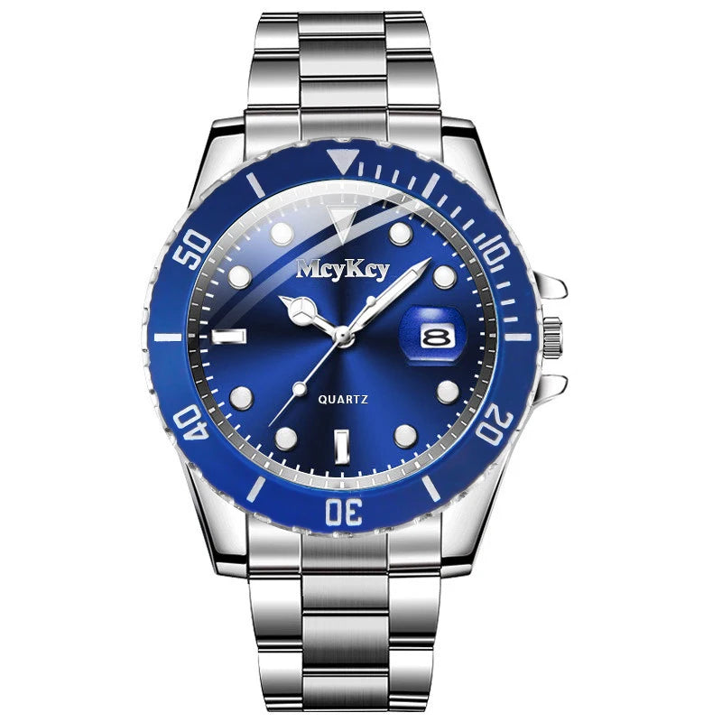 Luxury Men’s Quartz Watch – Large Dial, Calendar Feature