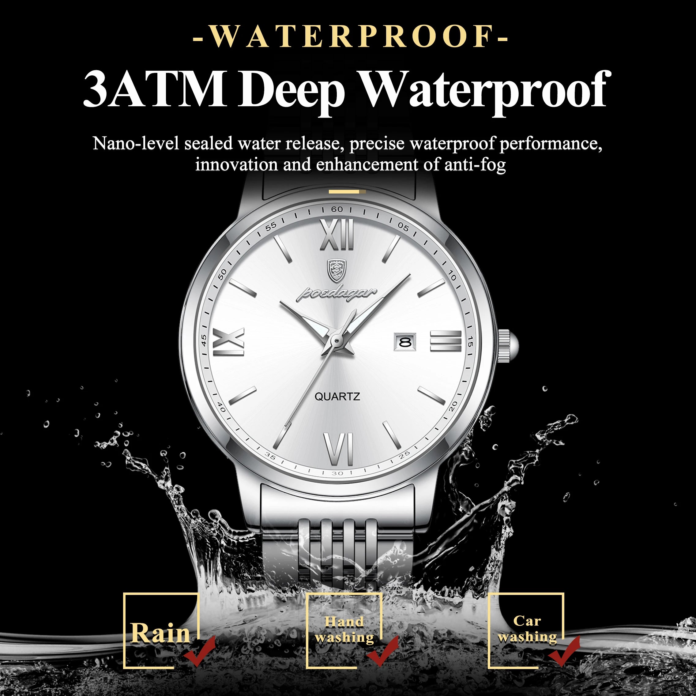 Luxury Women’s Quartz Watch – Luminous & Date Feature