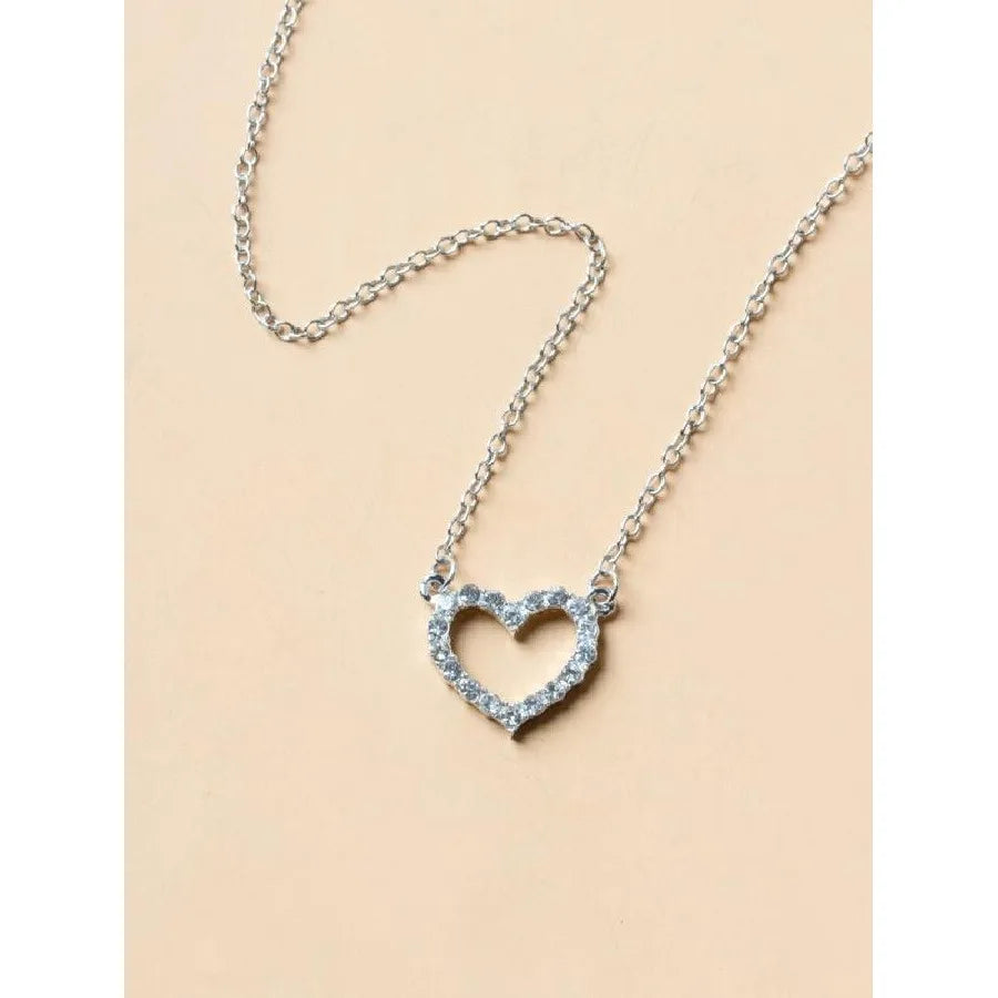 Luxury Heart-Shaped Rhinestone Pendant Necklace