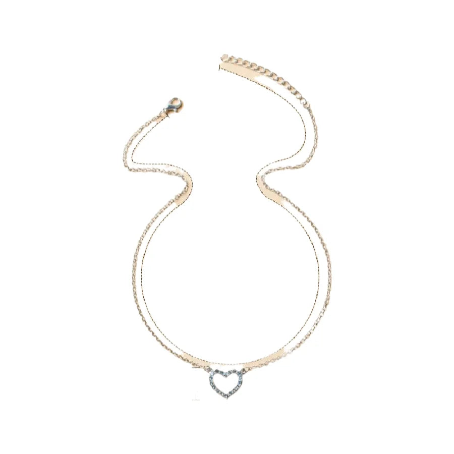 Luxury Heart-Shaped Rhinestone Pendant Necklace