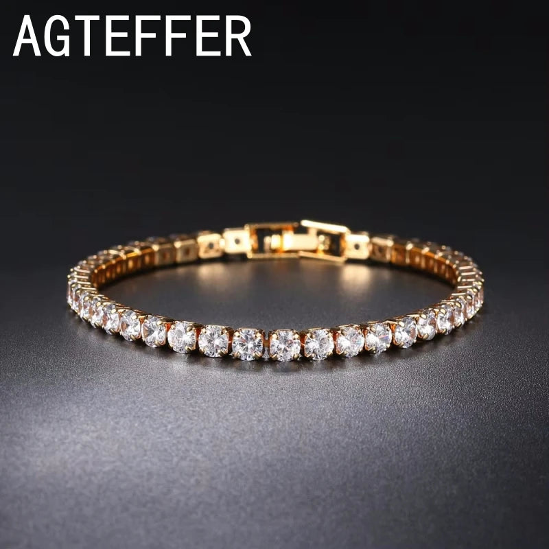 Luxury Sterling Silver Tennis Bracelet – CZ Crystal Elegance