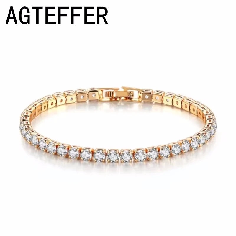 Luxury Sterling Silver Tennis Bracelet – CZ Crystal Elegance