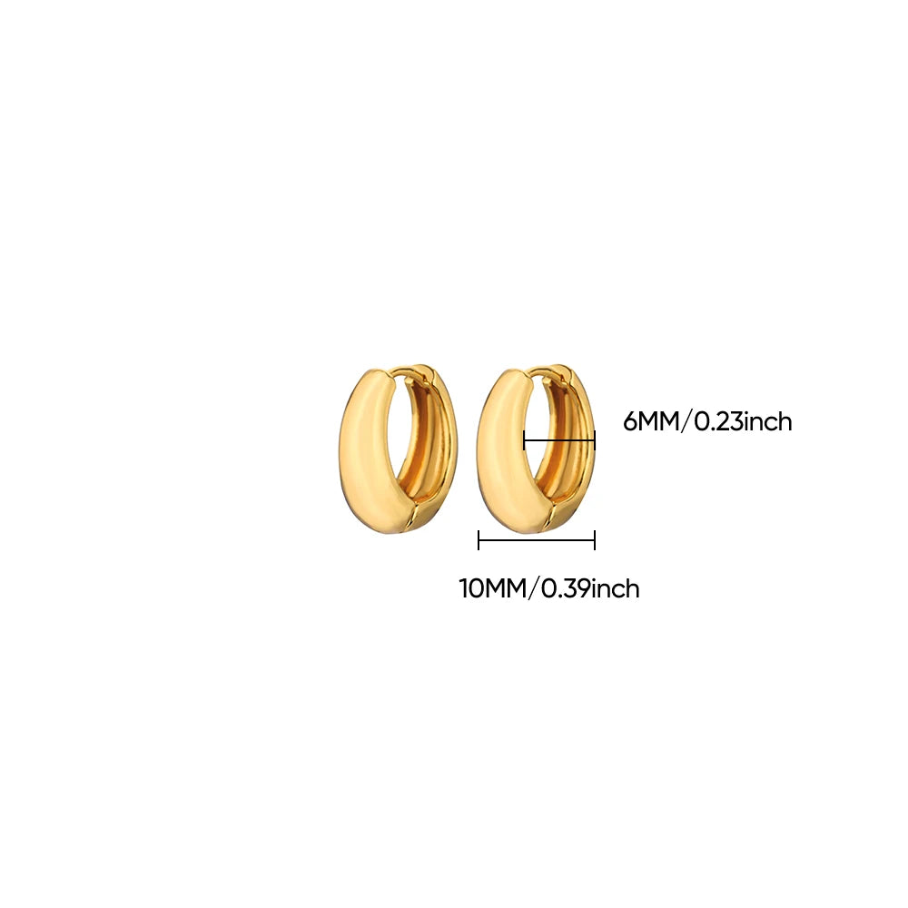 Luxury Gold Chunky Hoop Earrings – Minimalist Stainless Steel for Women