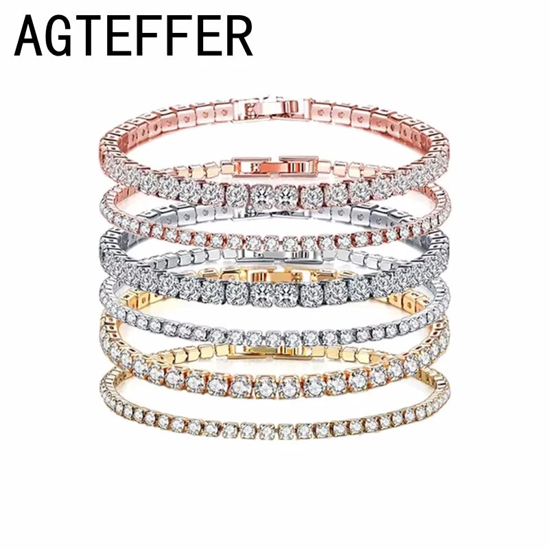 Luxury Sterling Silver Tennis Bracelet – CZ Crystal Elegance