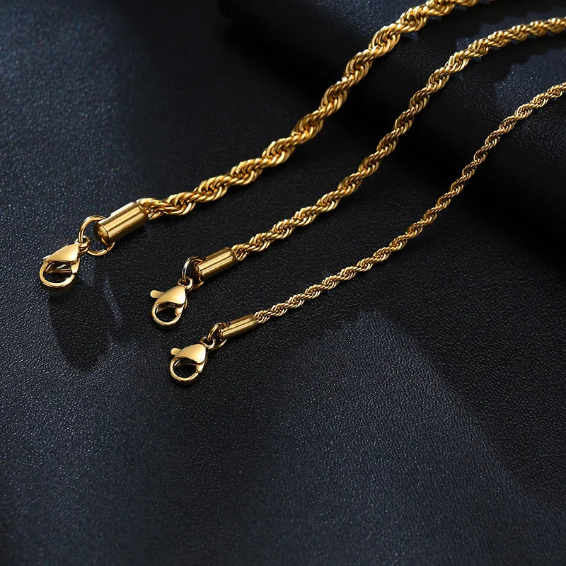 Luxury Vnox Twisted Rope Chain Bracelet – Unisex Stainless Steel Jewelry