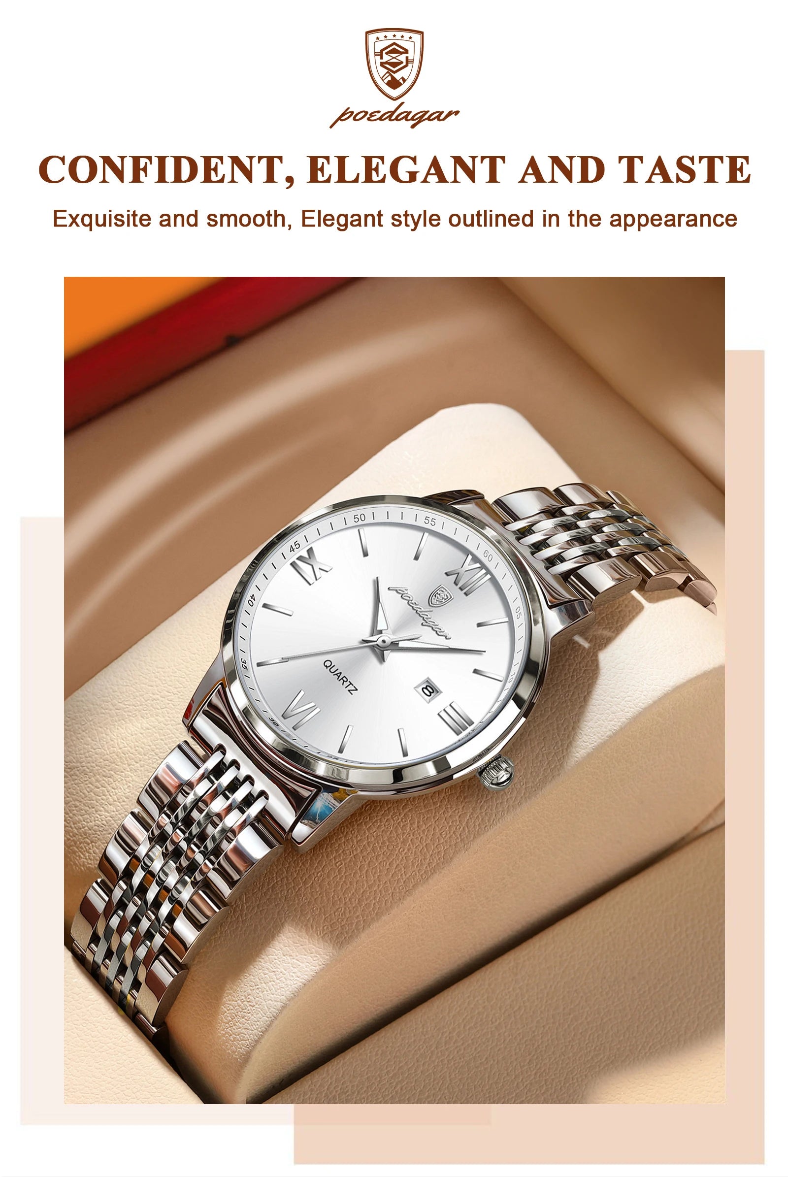 Luxury Women’s Quartz Watch – Luminous & Date Feature
