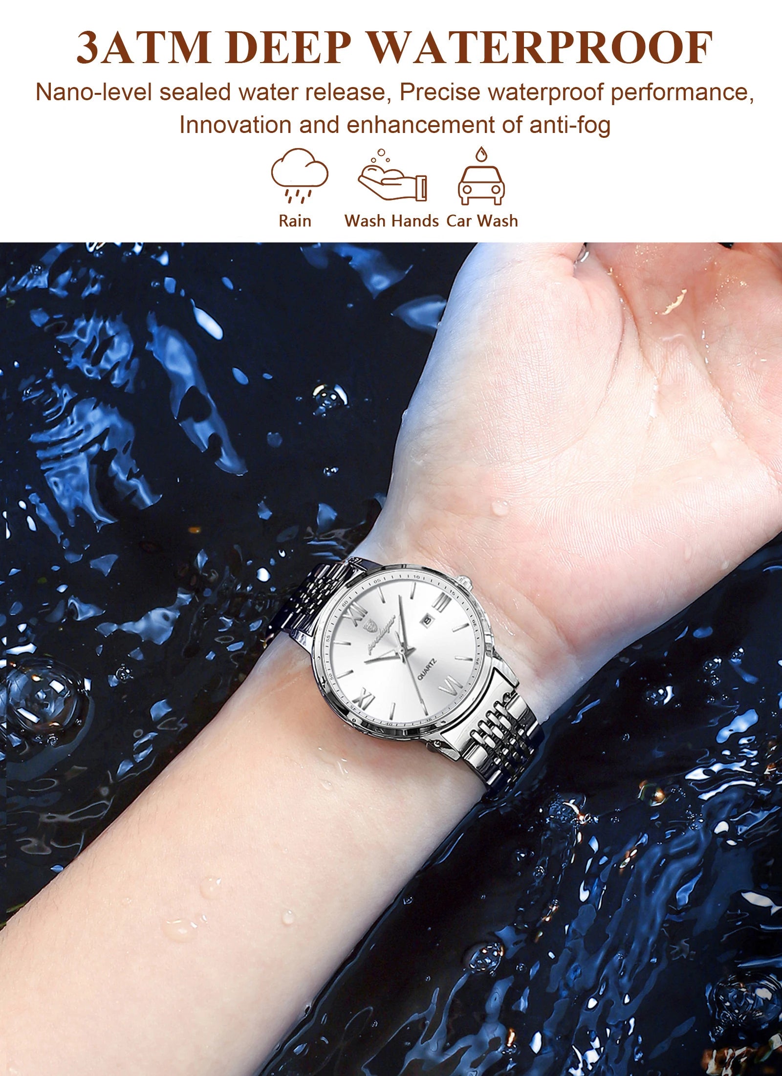 Luxury Women’s Quartz Watch – Luminous & Date Feature