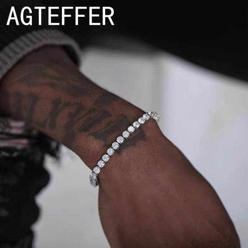 Luxury Sterling Silver Tennis Bracelet – CZ Crystal Elegance