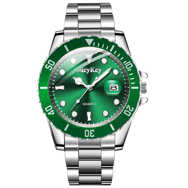 Luxury Men’s Quartz Watch – Large Dial, Calendar Feature