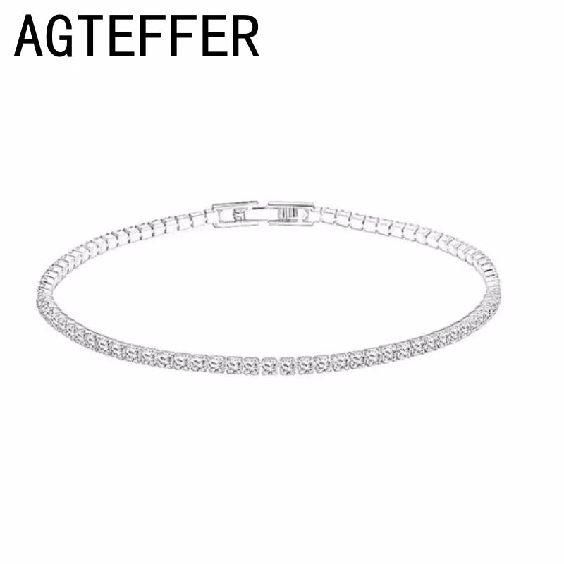 Luxury Sterling Silver Tennis Bracelet – CZ Crystal Elegance