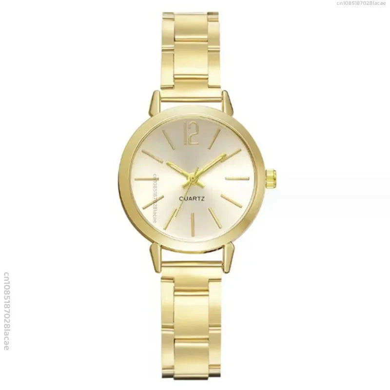 Luxury Women’s Quartz Watch & Bracelet Set – Minimalist Dial