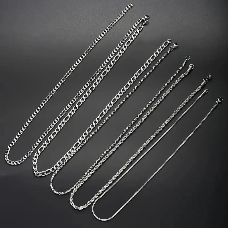 Luxury Chain Necklace Set – 5 Piece Collection