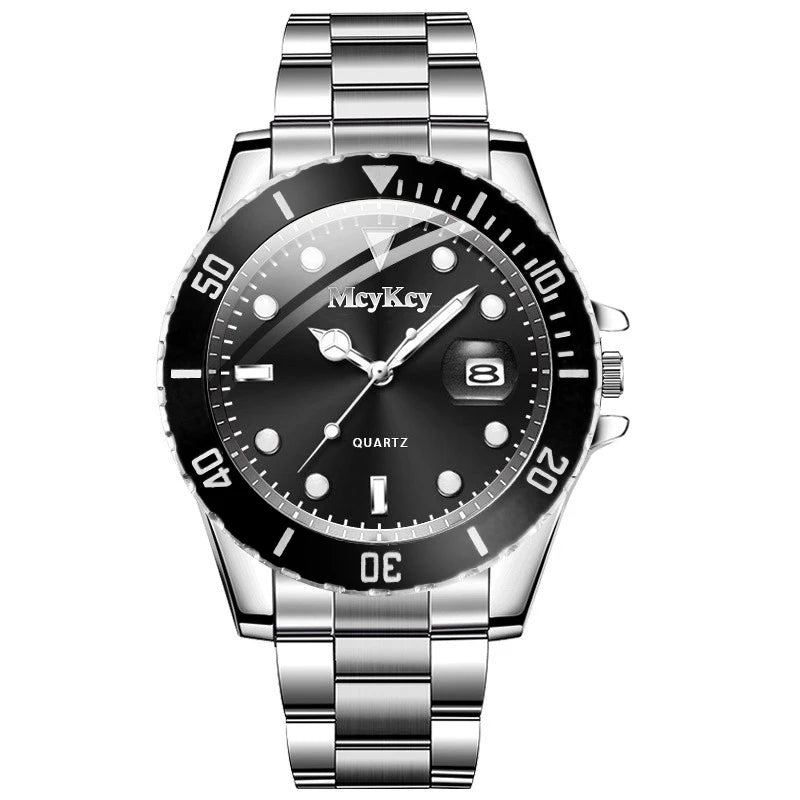 Luxury Men’s Quartz Watch – Large Dial, Calendar Feature