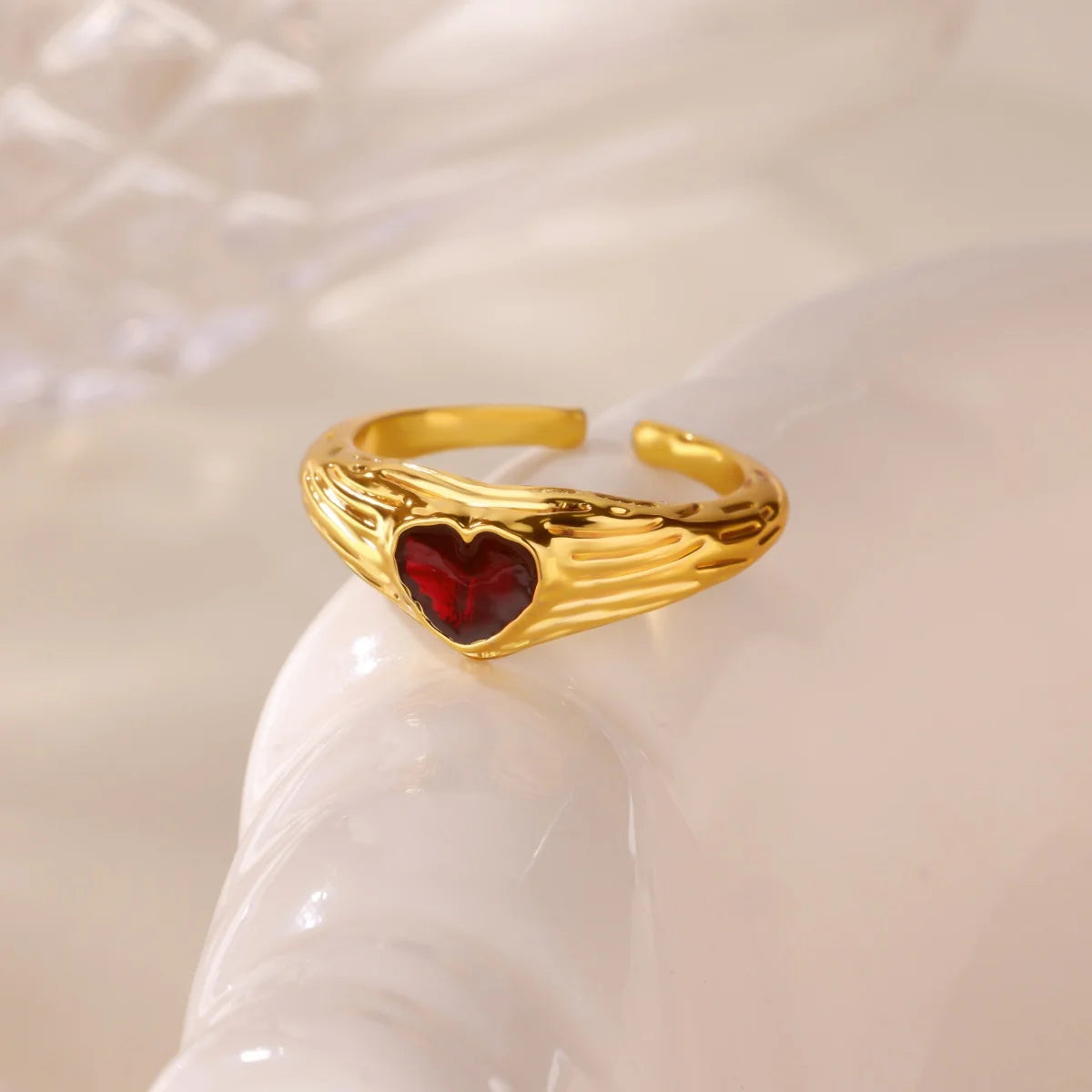 Luxury 18K Gold Plated Cross & Heart Ring – Elegant Women’s Jewelry