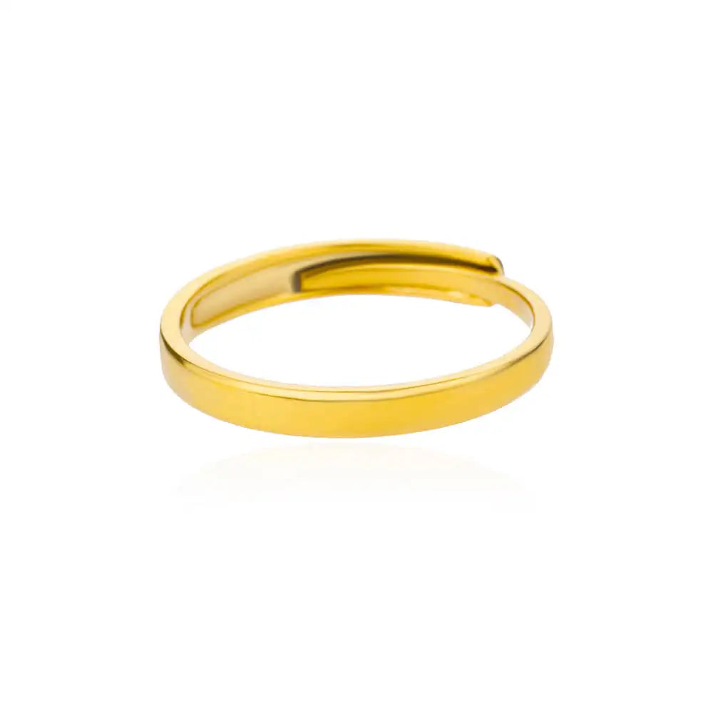 Luxury Gold-Plated Geometric Stainless Steel Ring – Adjustable Minimalist Desig