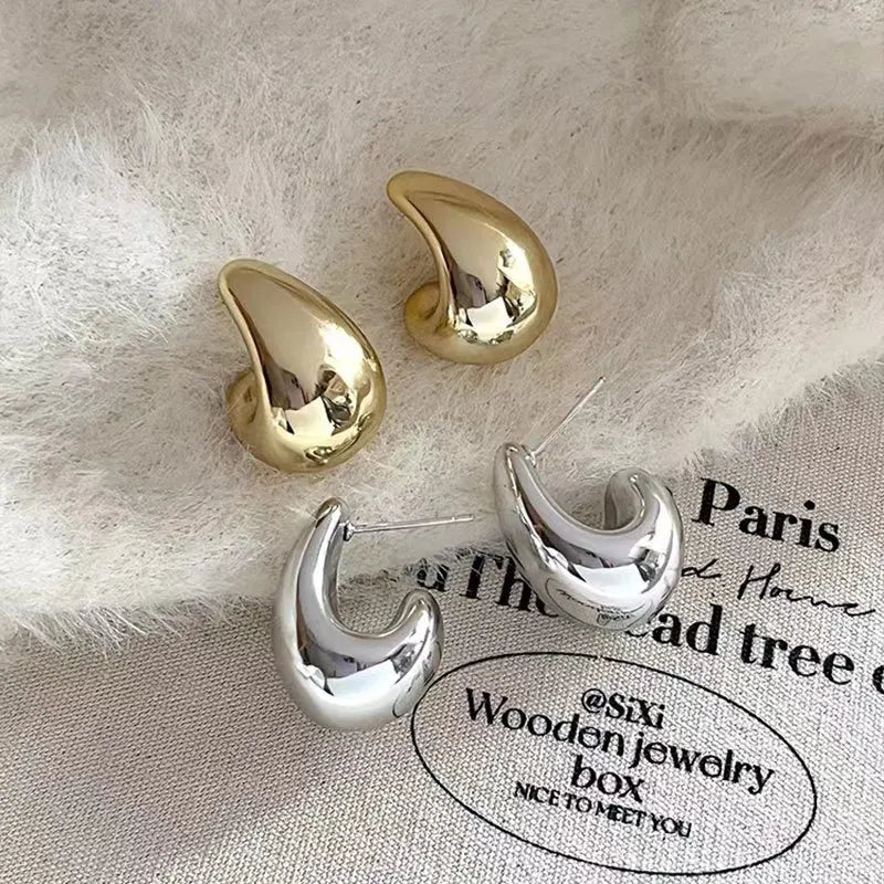 Luxury 2-Pair Water Drop Stud Earrings – Multi-Color Elegant Set