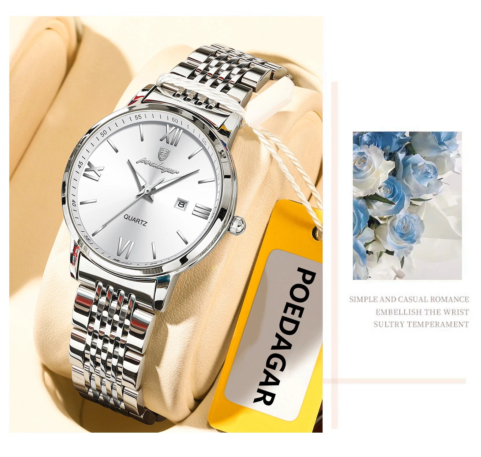 Luxury Women’s Quartz Watch – Luminous & Date Feature