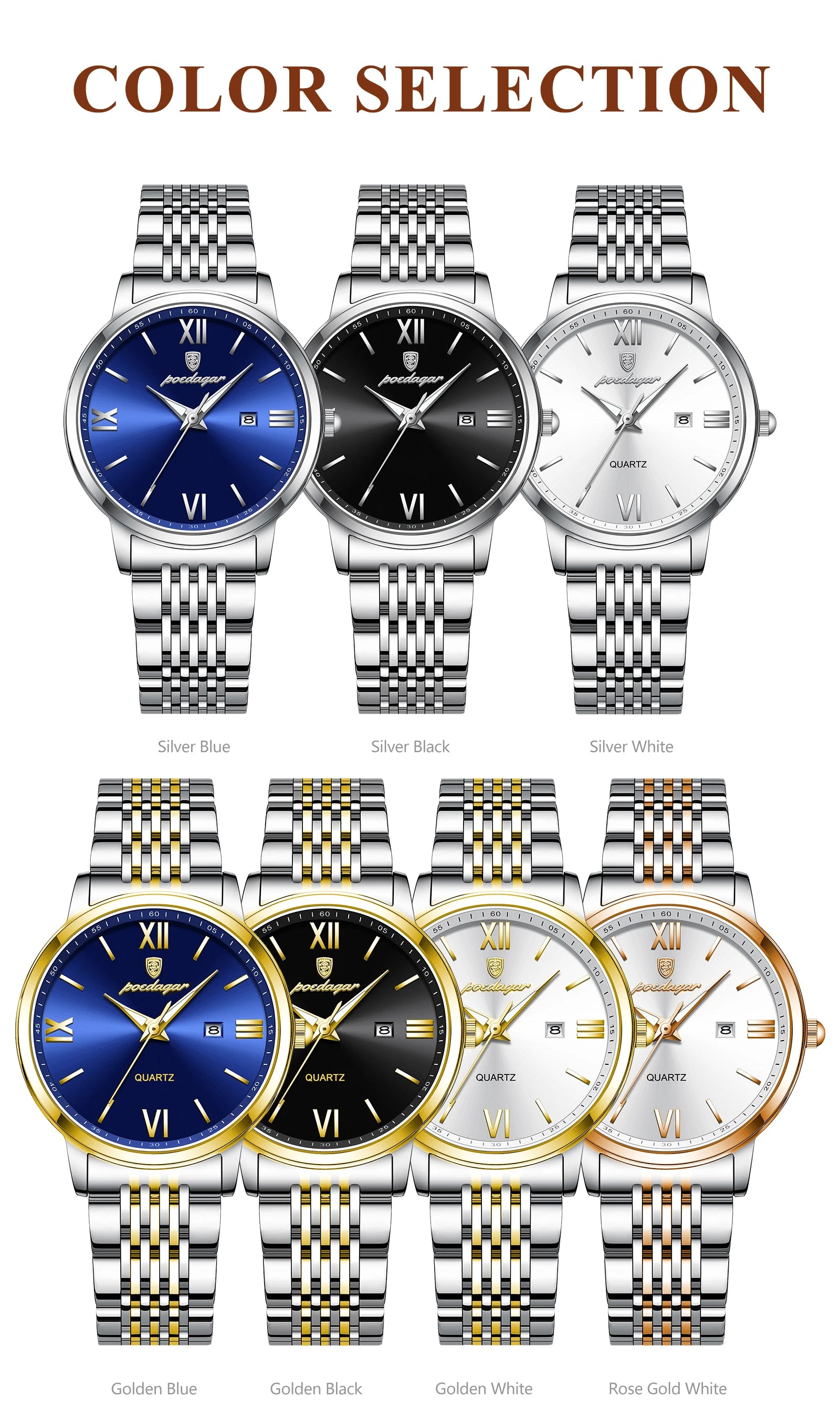 Luxury Women’s Quartz Watch – Luminous & Date Feature