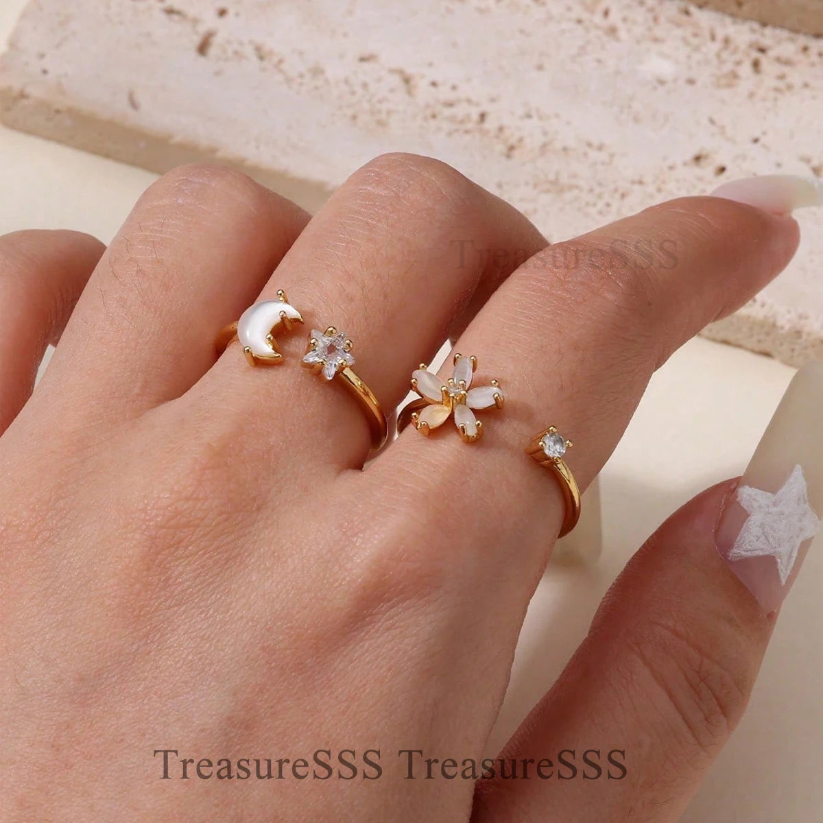 Luxury 18K Gold Plated Cross & Heart Ring – Elegant Women’s Jewelry