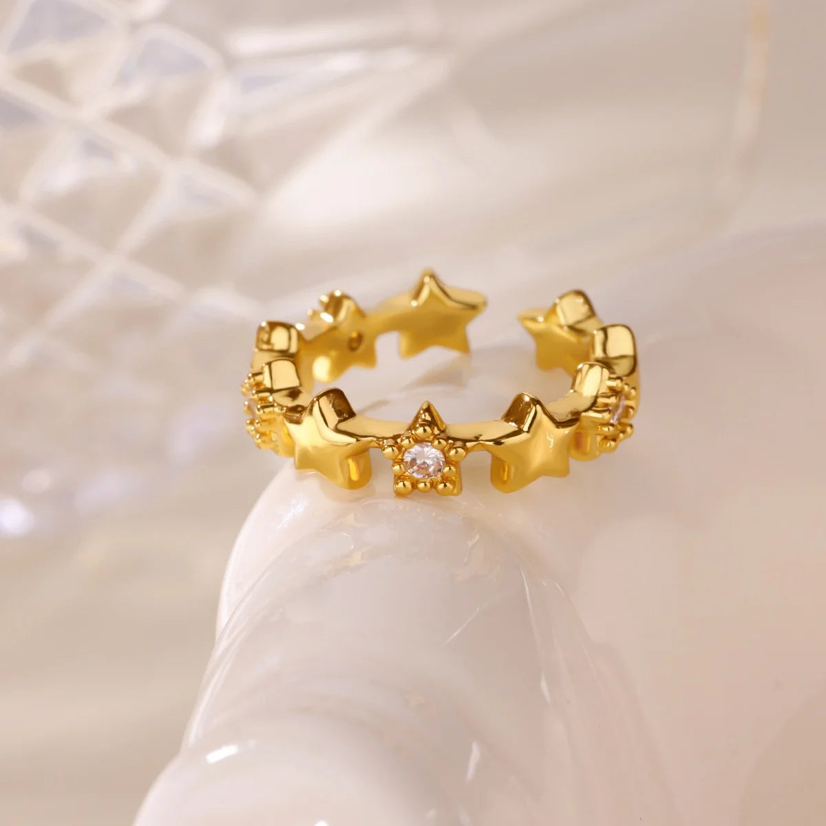 Luxury 18K Gold Plated Cross & Heart Ring – Elegant Women’s Jewelry