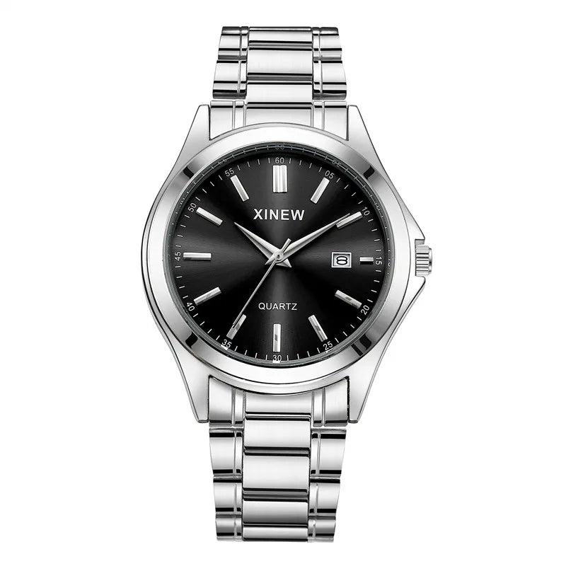 Luxury Men’s Quartz Watch – Stainless Steel & Date Feature