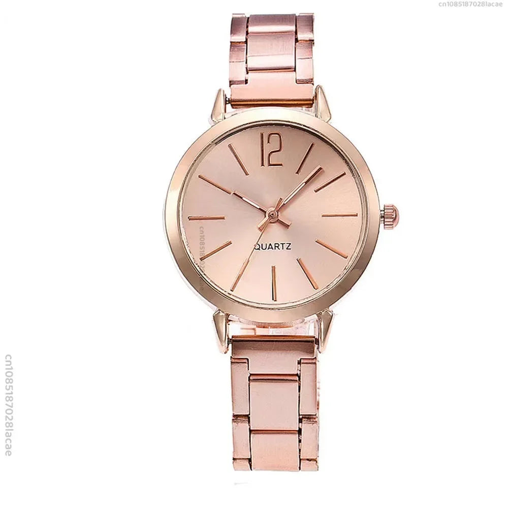 Luxury Women’s Quartz Watch & Bracelet Set – Minimalist Dial